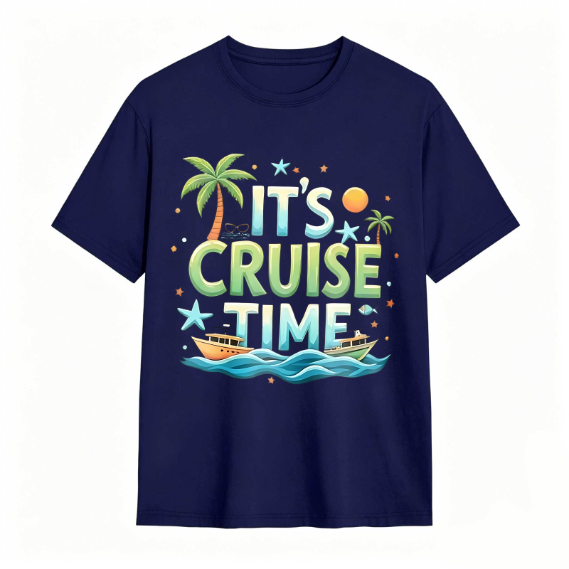 Its Cruise Time With Palm Trees And Boat T-shirt