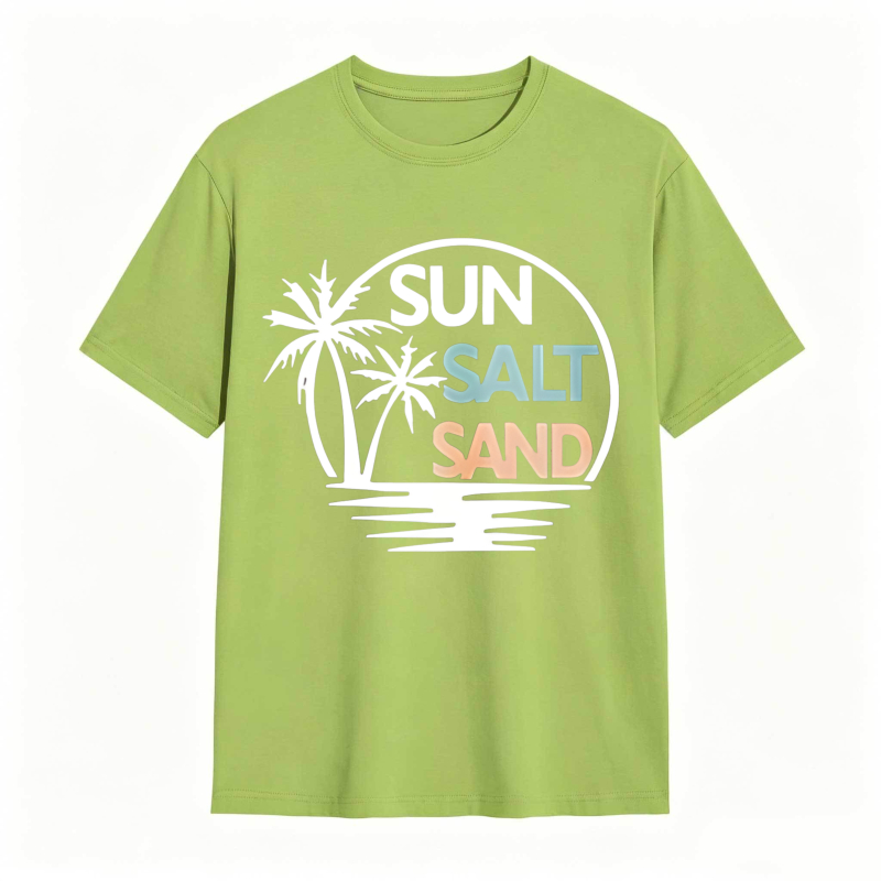 Sun Salt Sand Palm Tree Beach Scene T-shirt