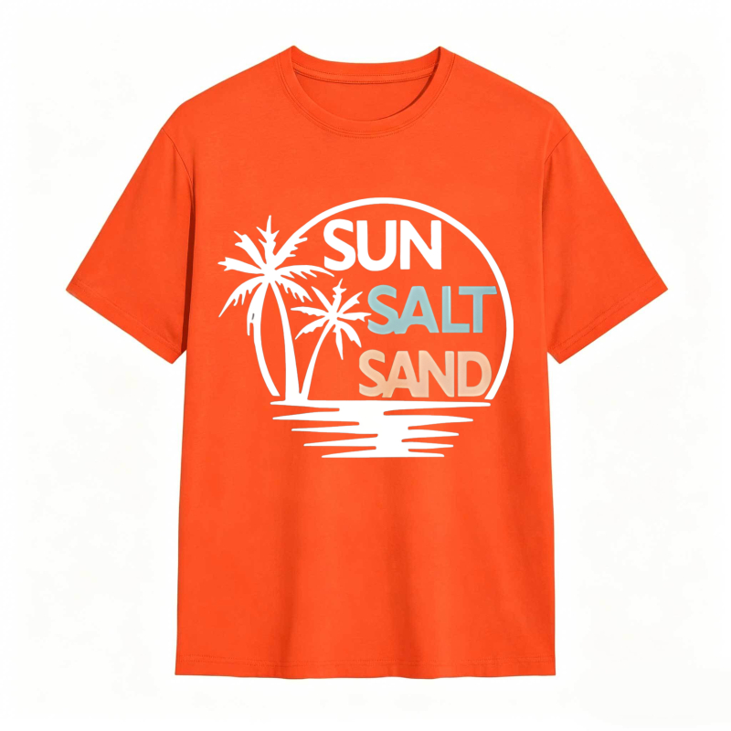 Sun Salt Sand Palm Tree Beach Scene T-shirt