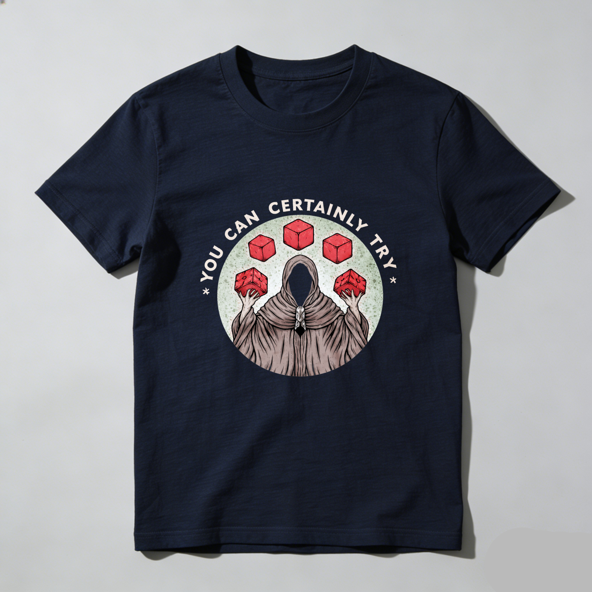 Dorawear™ You Can Certainly Try Hooded Figure Red Cubes Pure Cotton Short Sleeve T Shirt-Dorawear