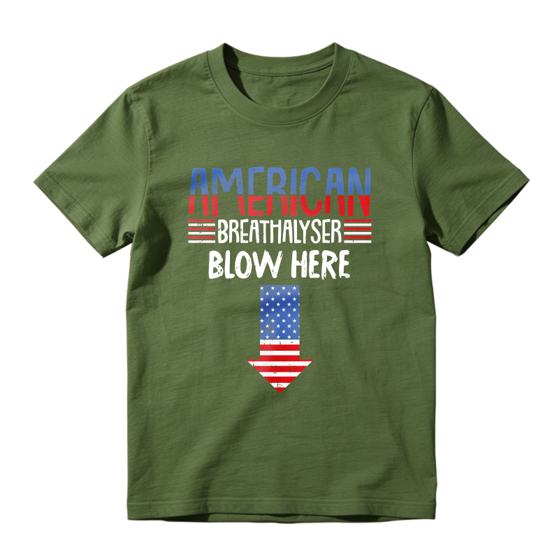 American Breathalyzer Blow Here Arrow Usa Flag Unisex Classic T-shirt