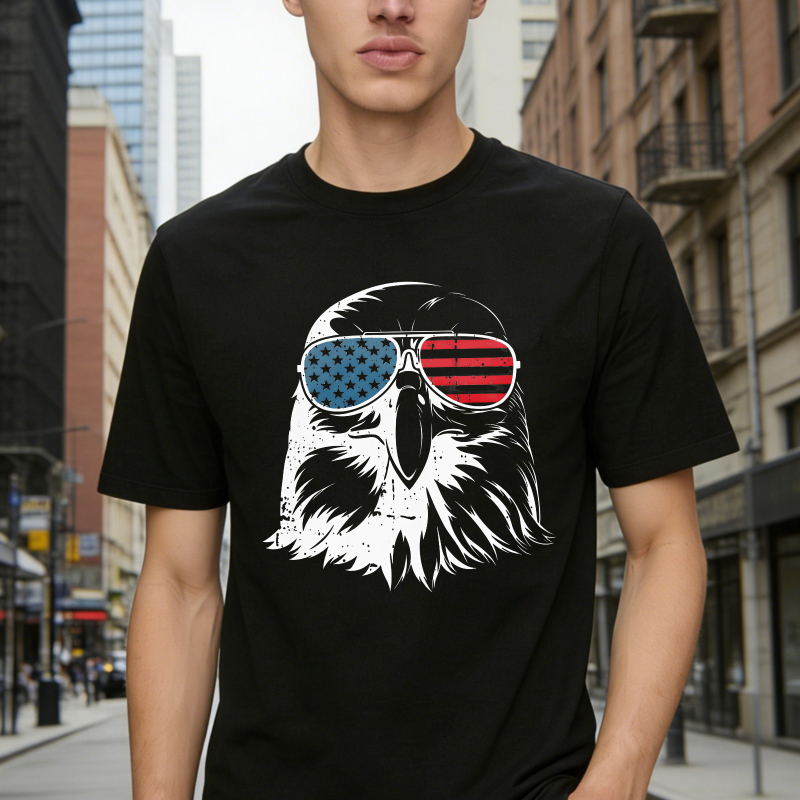 American Eagle With Usa Flag Sunglasses Unisex Classic T-shirt