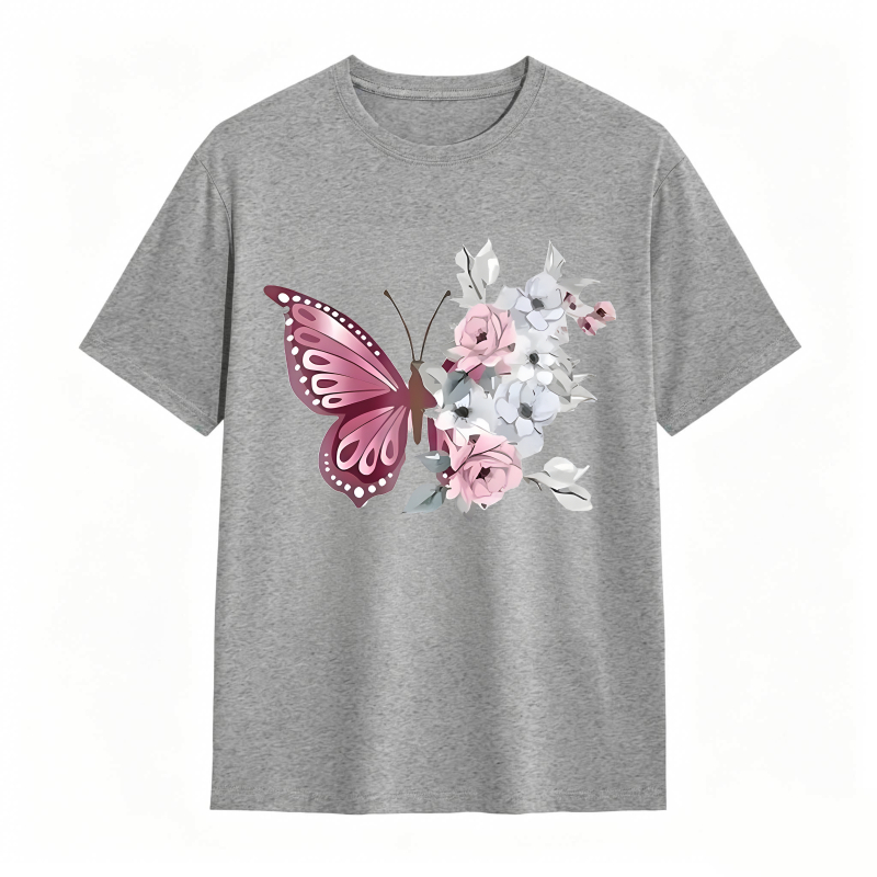 Butterfly And Flowers T-shirt