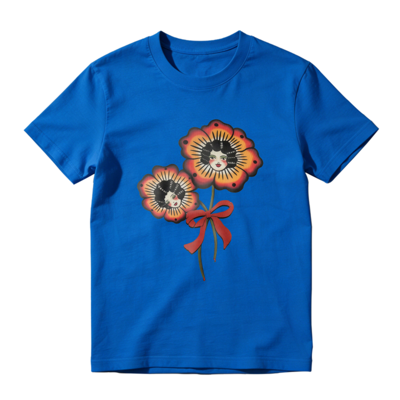 Flower Faces With Bow Unisex Classic T-shirt