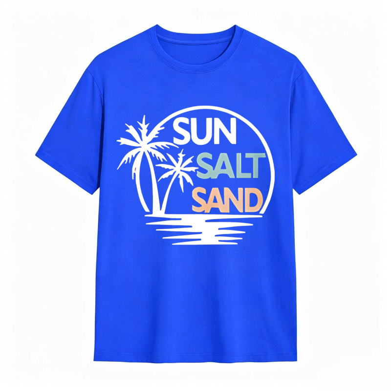 Sun Salt Sand Palm Tree Beach Scene T-shirt
