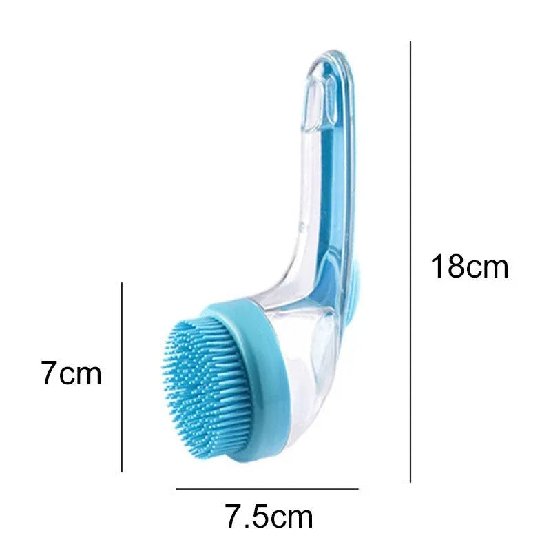 Pet Bath Brush,  Dog Bath Brush 2 in 1 Cat Shampoo Brush with Soap Dispenser Scrubber Pet Gromming Supplies for Long and Short Haired Dogs and Cats