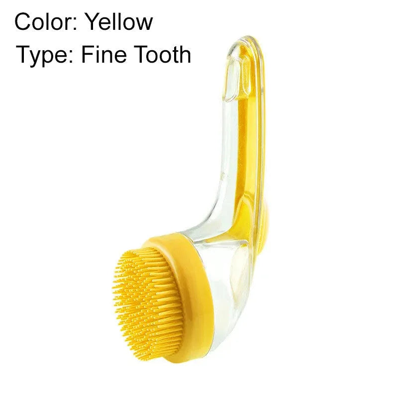 Pet Bath Brush,  Dog Bath Brush 2 in 1 Cat Shampoo Brush with Soap Dispenser Scrubber Pet Gromming Supplies for Long and Short Haired Dogs and Cats