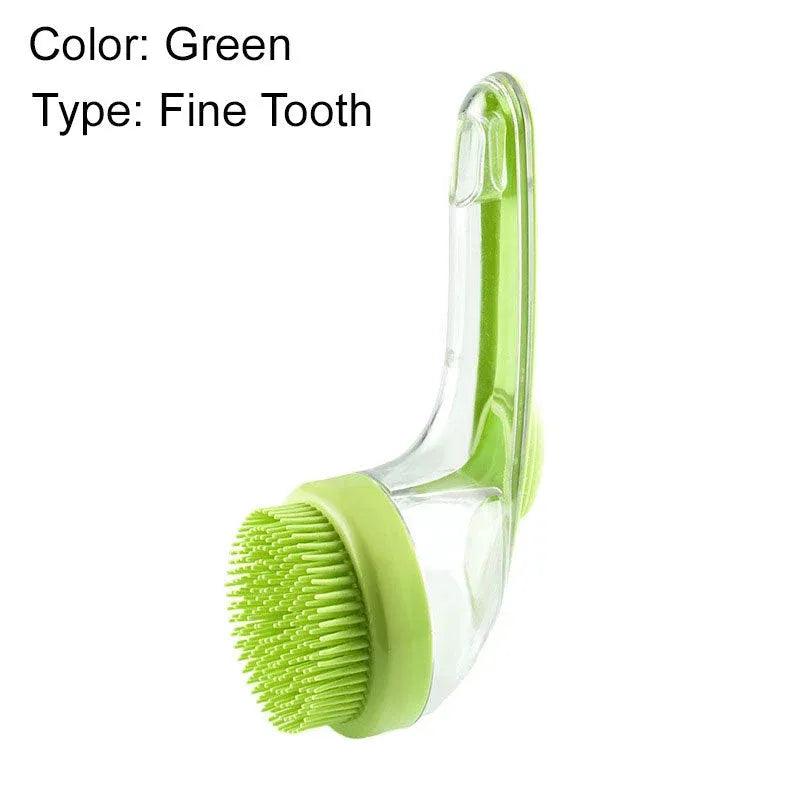 Pet Bath Brush,  Dog Bath Brush 2 in 1 Cat Shampoo Brush with Soap Dispenser Scrubber Pet Gromming Supplies for Long and Short Haired Dogs and Cats