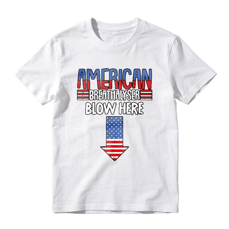 American Breathalyzer Blow Here Arrow Usa Flag Unisex Classic T-shirt