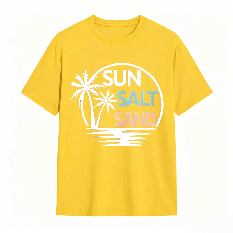 Sun Salt Sand Palm Tree Beach Scene T-shirt