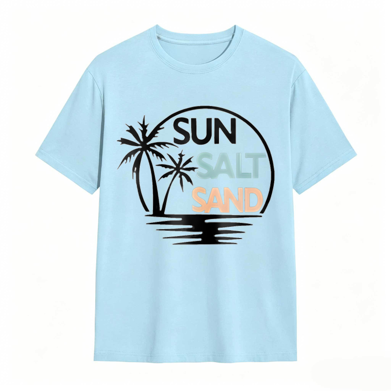 Sun Salt Sand Palm Tree Beach Scene T-shirt