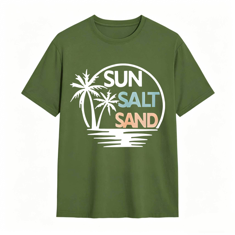 Sun Salt Sand Palm Tree Beach Scene T-shirt