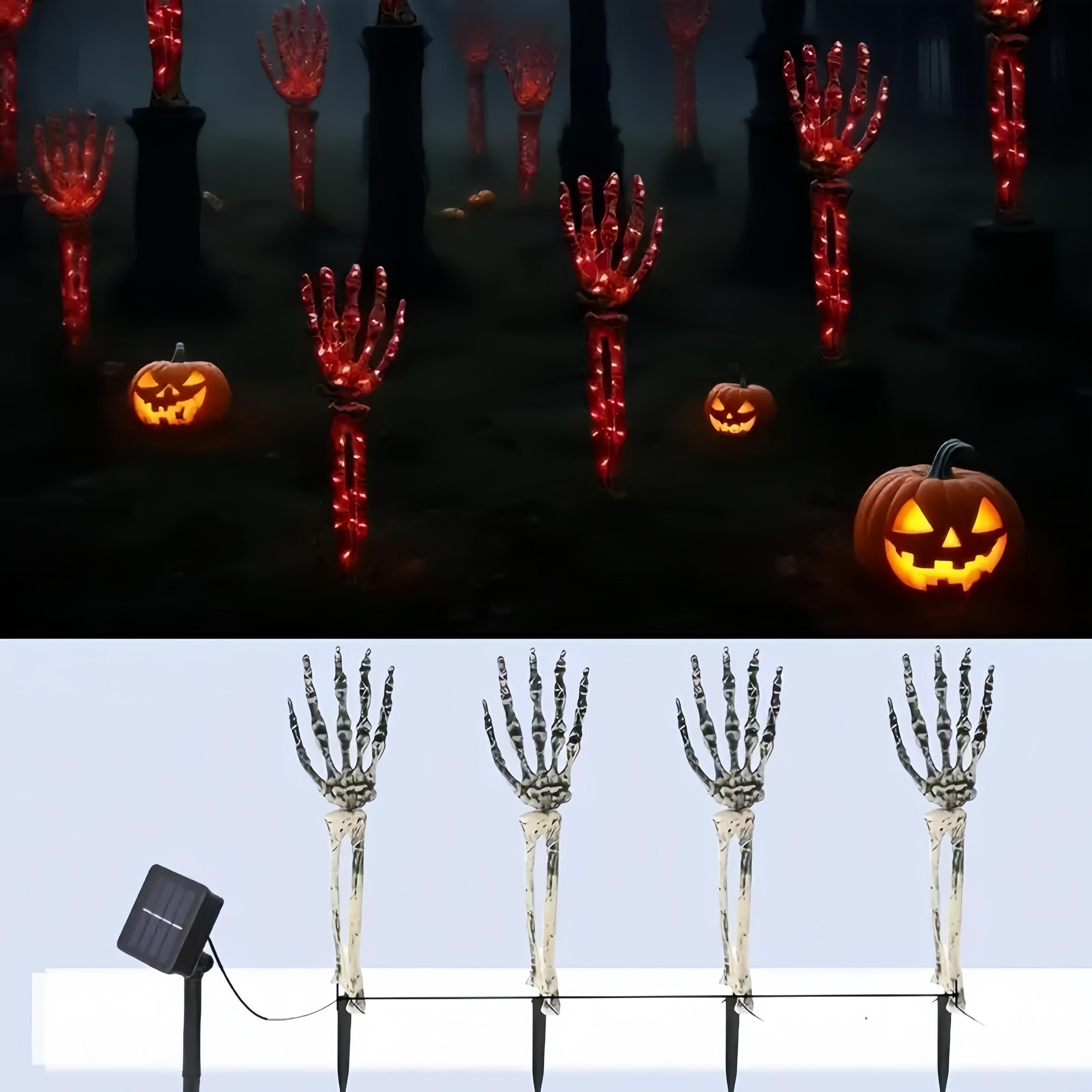 4-Piece Set, Hand Decoration Lights, Red Glow - 8 Light Modes Outdoor Solar-Powered Skeleton Ground Spikes Terrifying Atmosphere for Courtyards, Gardens, and Pathways Party Decorations Decorations 4-Piece Set, Hand Decoration Lights, Red Glow - 8 Light Modes Outdoor Solar-Powered Skeleton Ground Spikes Terrifying Atmosphere for Courtyards, Gardens, and Pathways Party Decorations Decorations