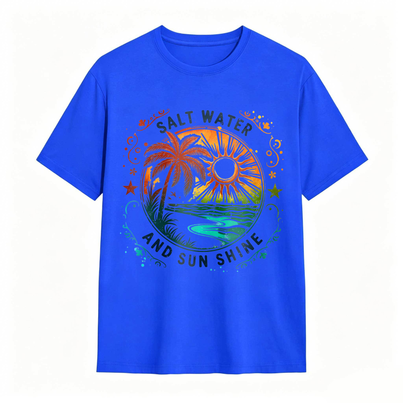 Salt Water And Sunshine Palm Tree Beach Scene T-shirt
