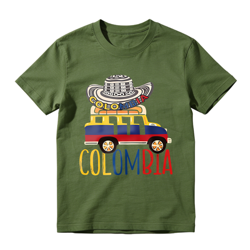 Colombia Hat And Bus Design Unisex Classic T-shirt