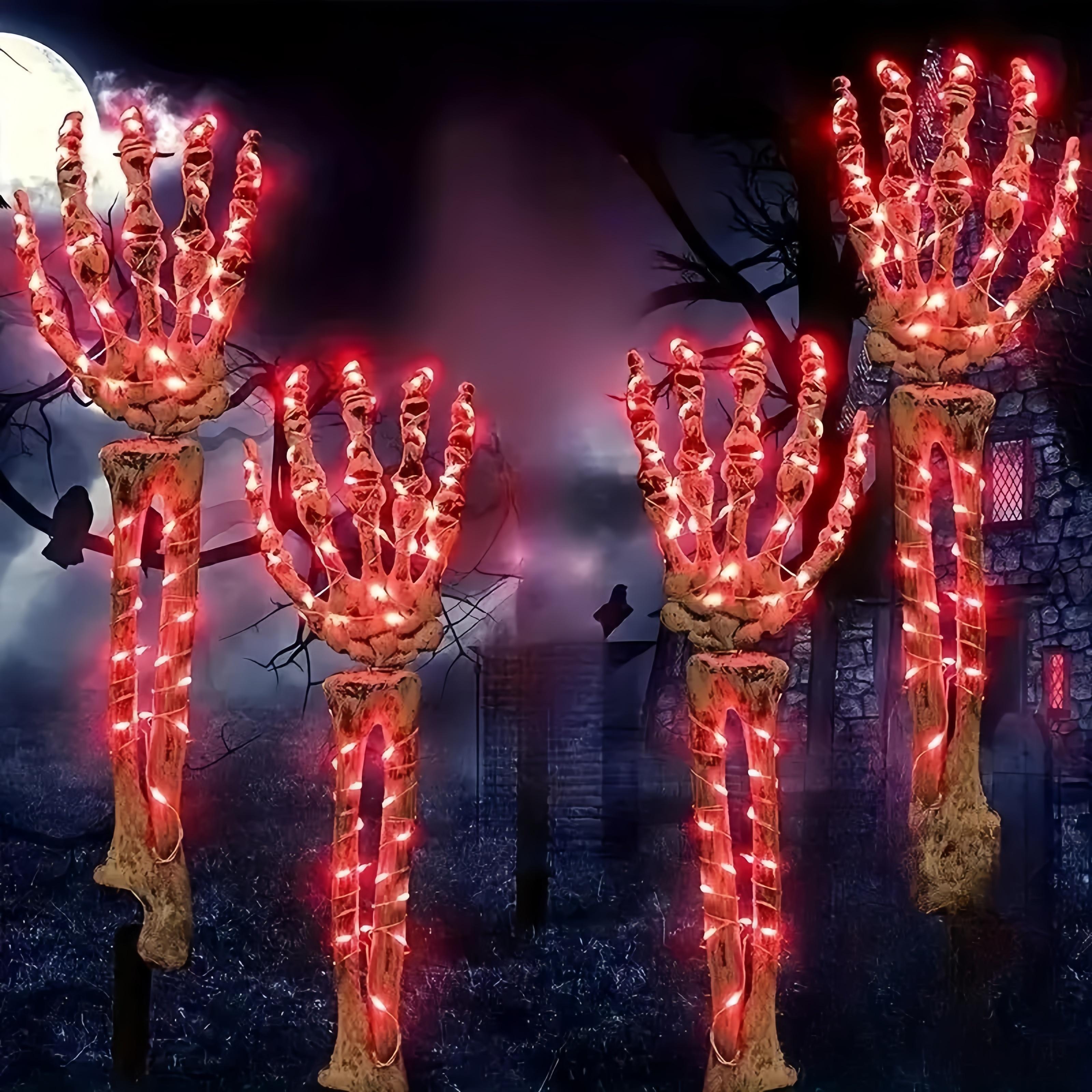 4-Piece Set, Hand Decoration Lights, Red Glow - 8 Light Modes Outdoor Solar-Powered Skeleton Ground Spikes Terrifying Atmosphere for Courtyards, Gardens, and Pathways Party Decorations Decorations 4-Piece Set, Hand Decoration Lights, Red Glow - 8 Light Modes Outdoor Solar-Powered Skeleton Ground Spikes Terrifying Atmosphere for Courtyards, Gardens, and Pathways Party Decorations Decorations