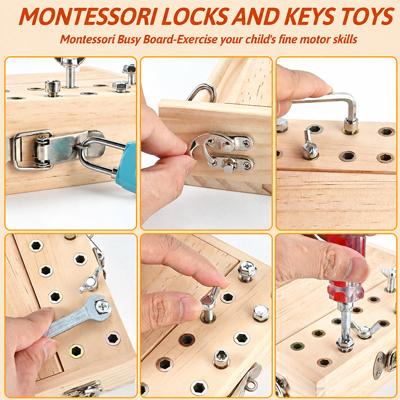 Montessori Screwdriver Lock And Key Board