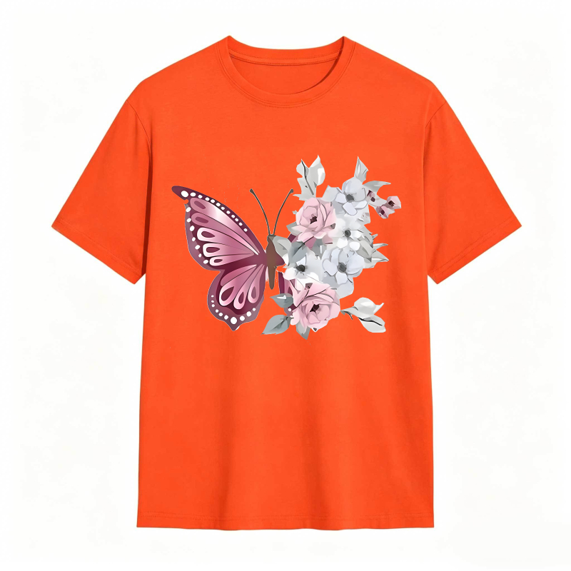 Butterfly And Flowers T-shirt