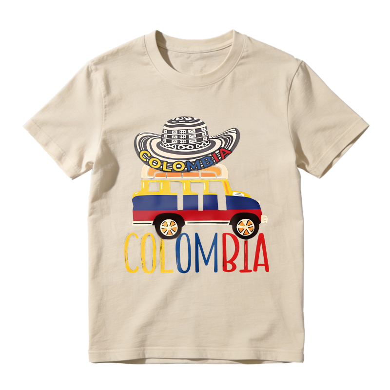 Colombia Hat And Bus Design Unisex Classic T-shirt