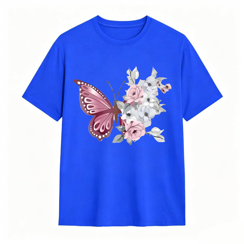 Butterfly And Flowers T-shirt
