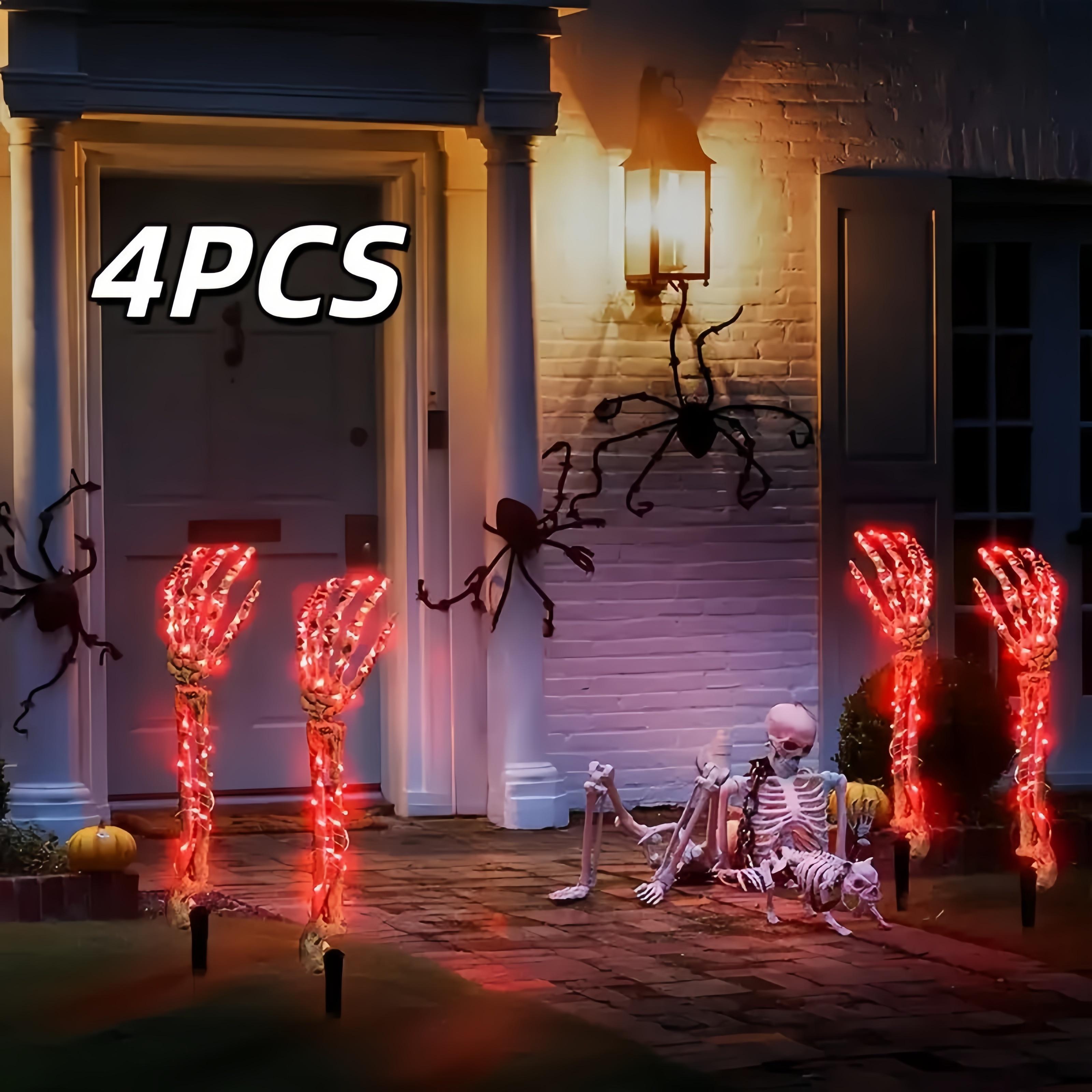 4-Piece Set, Hand Decoration Lights, Red Glow - 8 Light Modes Outdoor Solar-Powered Skeleton Ground Spikes Terrifying Atmosphere for Courtyards, Gardens, and Pathways Party Decorations Decorations 4-Piece Set, Hand Decoration Lights, Red Glow - 8 Light Modes Outdoor Solar-Powered Skeleton Ground Spikes Terrifying Atmosphere for Courtyards, Gardens, and Pathways Party Decorations Decorations