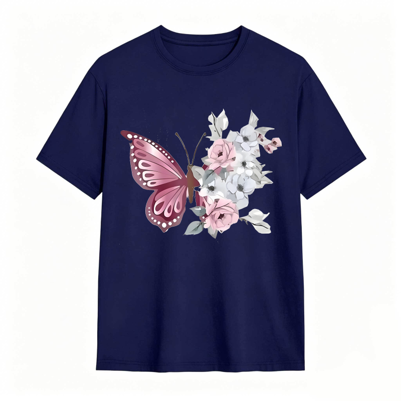 Butterfly And Flowers T-shirt