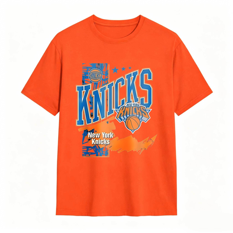 New York Knicks Basketball Team Logo And Text Design T-shirt
