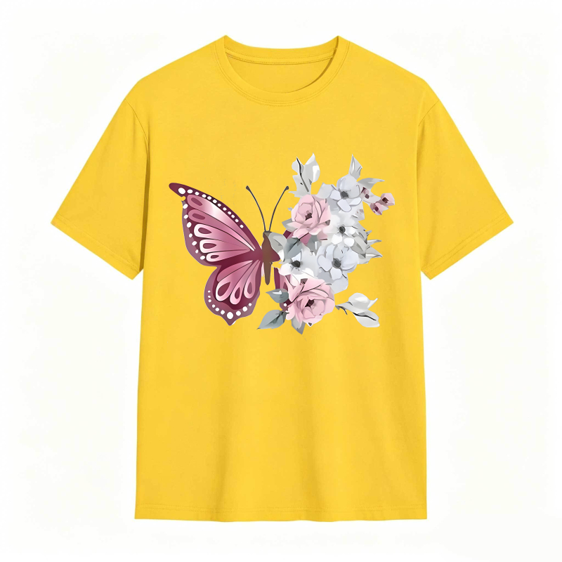 Butterfly And Flowers T-shirt