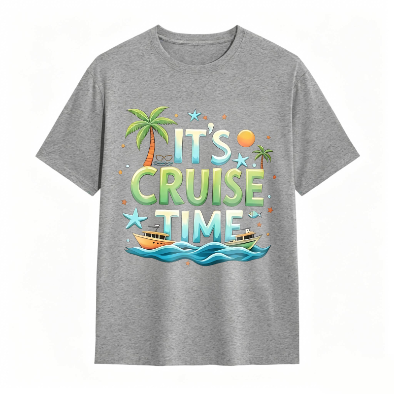 Its Cruise Time With Palm Trees And Boat T-shirt