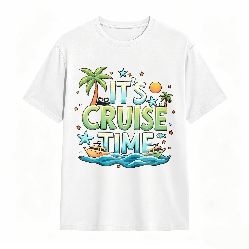 Its Cruise Time With Palm Trees And Boat T-shirt