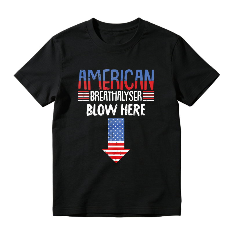 American Breathalyzer Blow Here Arrow Usa Flag Unisex Classic T-shirt
