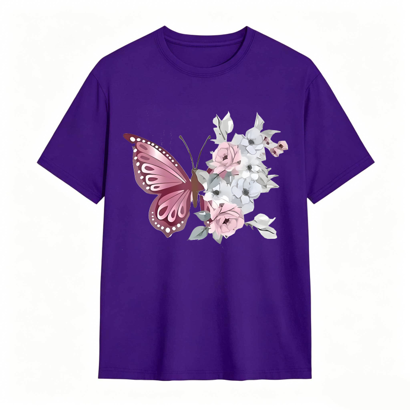 Butterfly And Flowers T-shirt