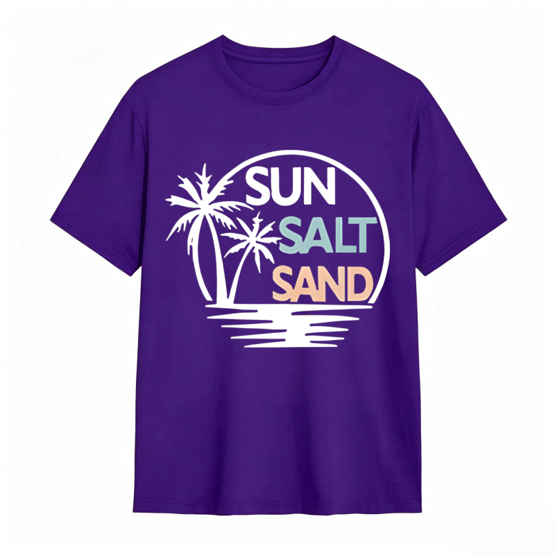 Sun Salt Sand Palm Tree Beach Scene T-shirt