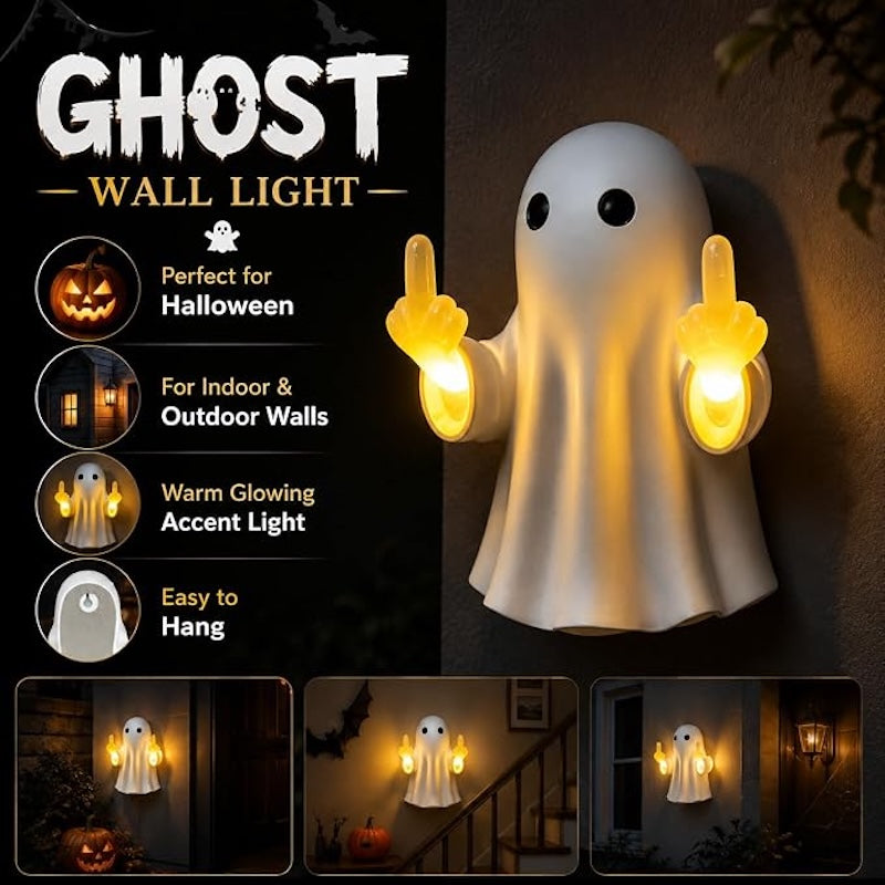 Cute Ghost Night Light with Middle Finger Gesture