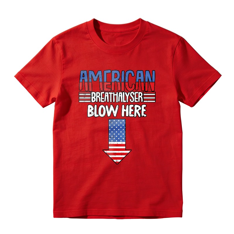 American Breathalyzer Blow Here Arrow Usa Flag Unisex Classic T-shirt