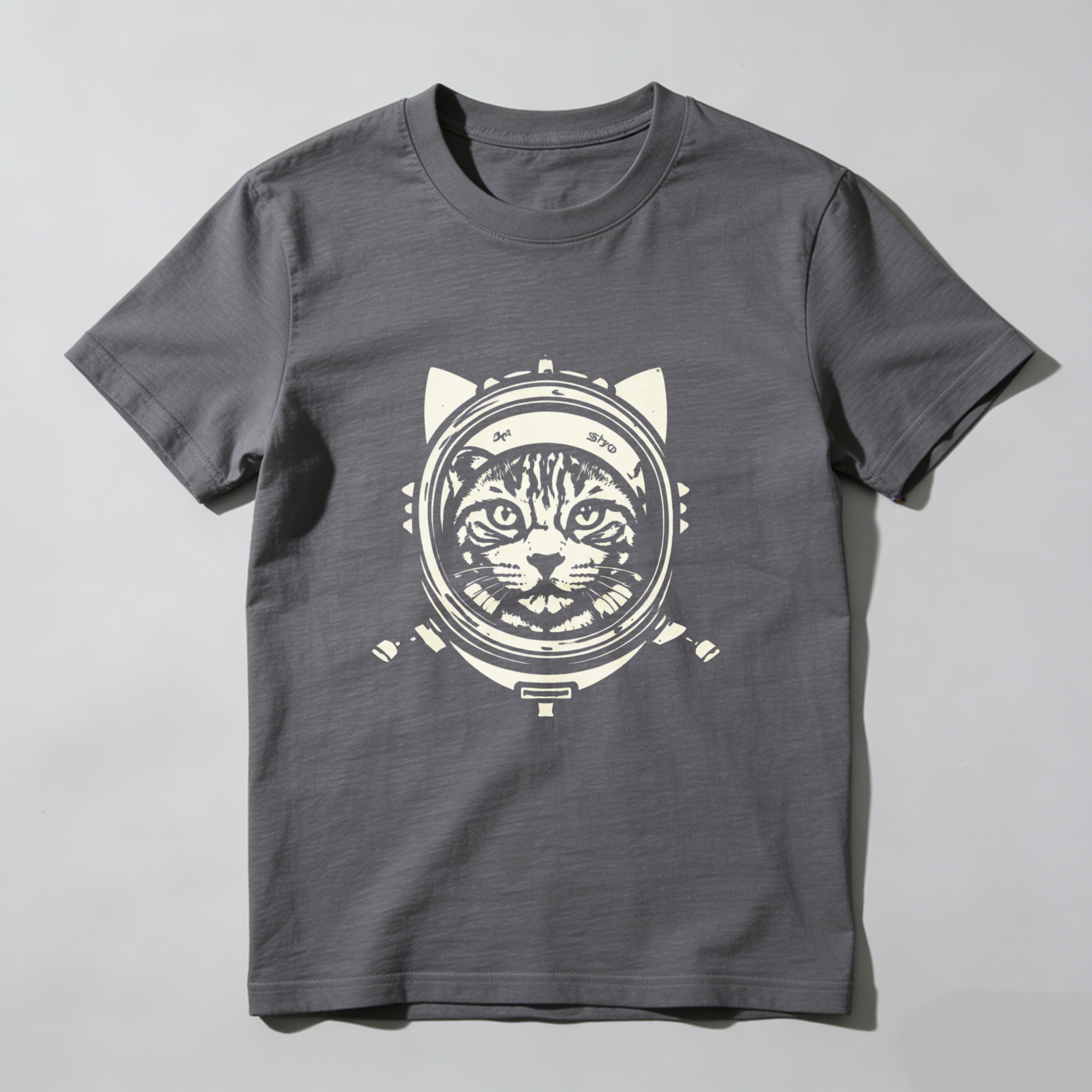 Dorawear™ Cat Astronaut Helmet Design Pure Cotton Short Sleeve T Shirt-Dorawear
