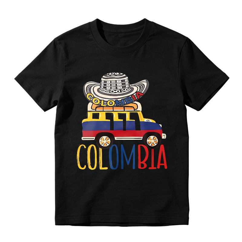 Colombia Hat And Bus Design Unisex Classic T-shirt