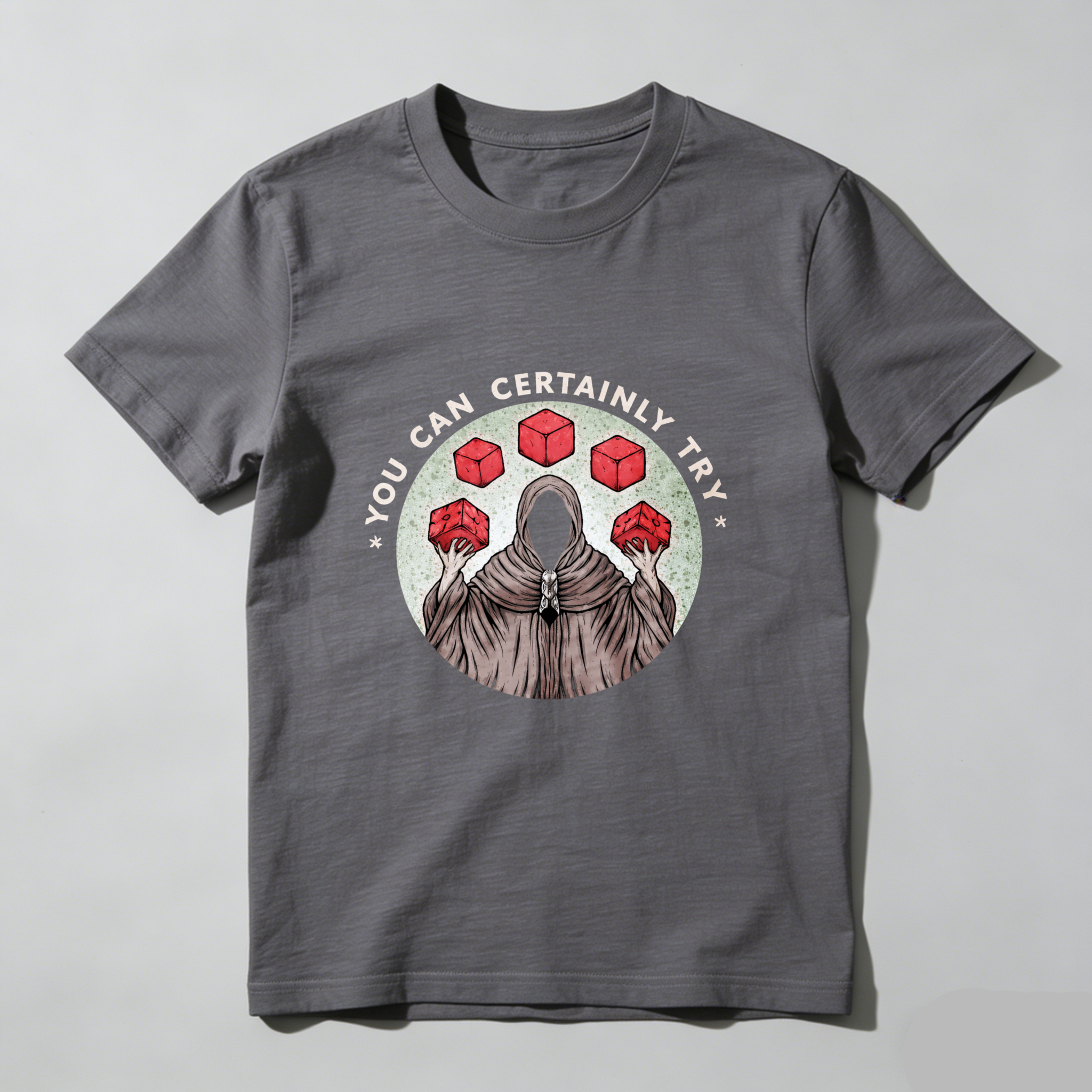 Dorawear™ You Can Certainly Try Hooded Figure Red Cubes Pure Cotton Short Sleeve T Shirt-Dorawear