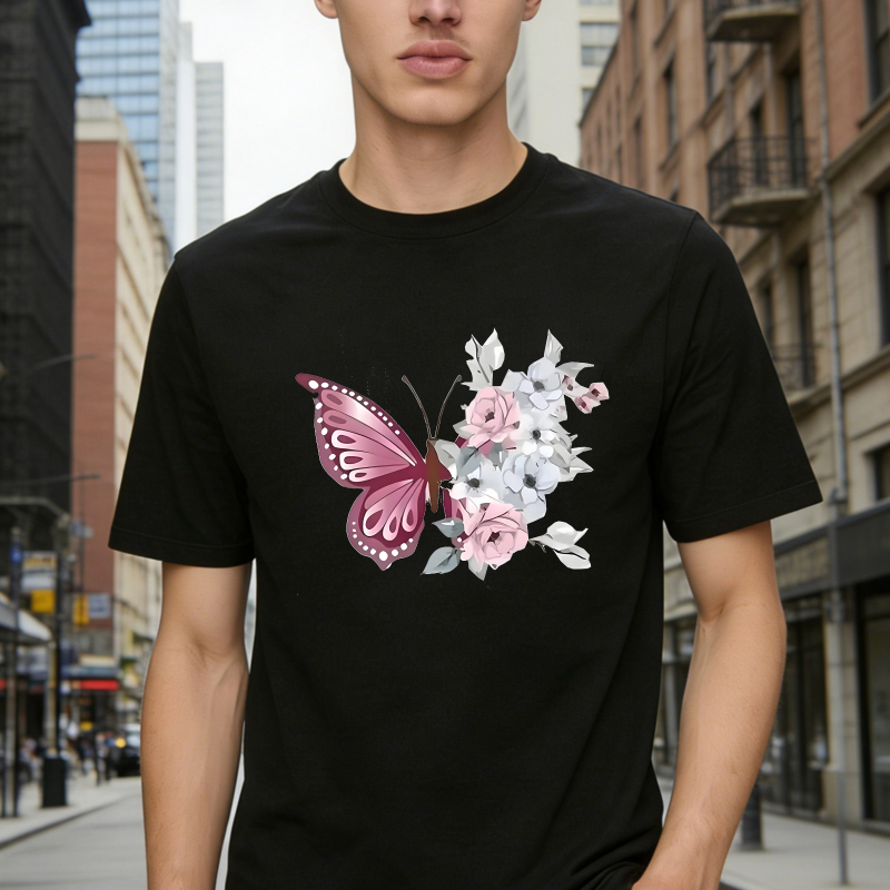 Butterfly And Flowers T-shirt