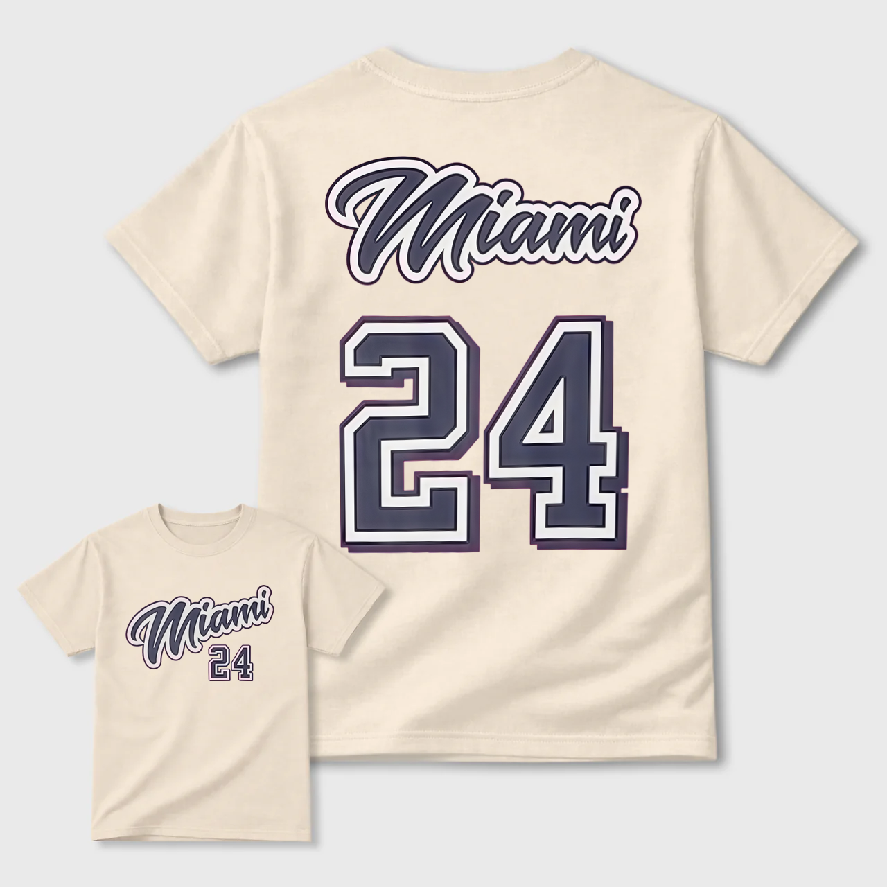 Miami 24 Black T-Shirt For Men And Kids Sport Jersey Style Design