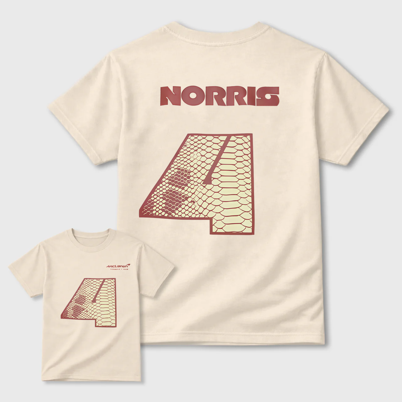 Norris Number 4 Snake Skin Design Black T-Shirt For Men And Kids