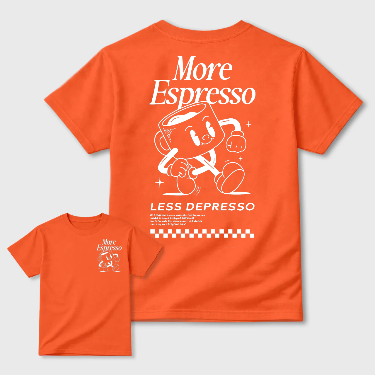Vintage More Espresso Less Depresso Coffee Graphic T-Shirt