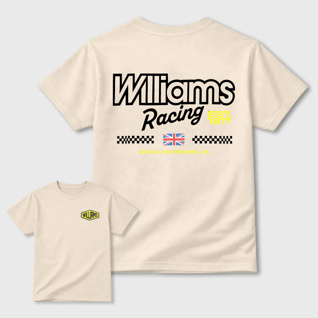 Williams Racing Team T-Shirt Black Men's Classic Fit Cotton Shirt With Logo And British Flag Design