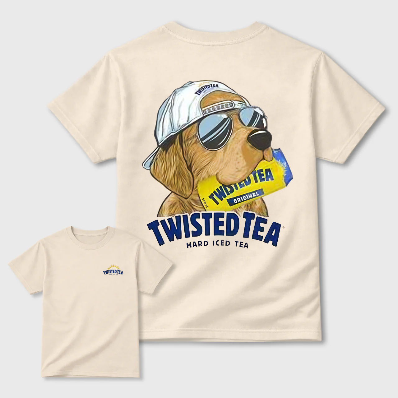 Retro Cool Dog With Twisted Tea Graphic Casual T-Shirt