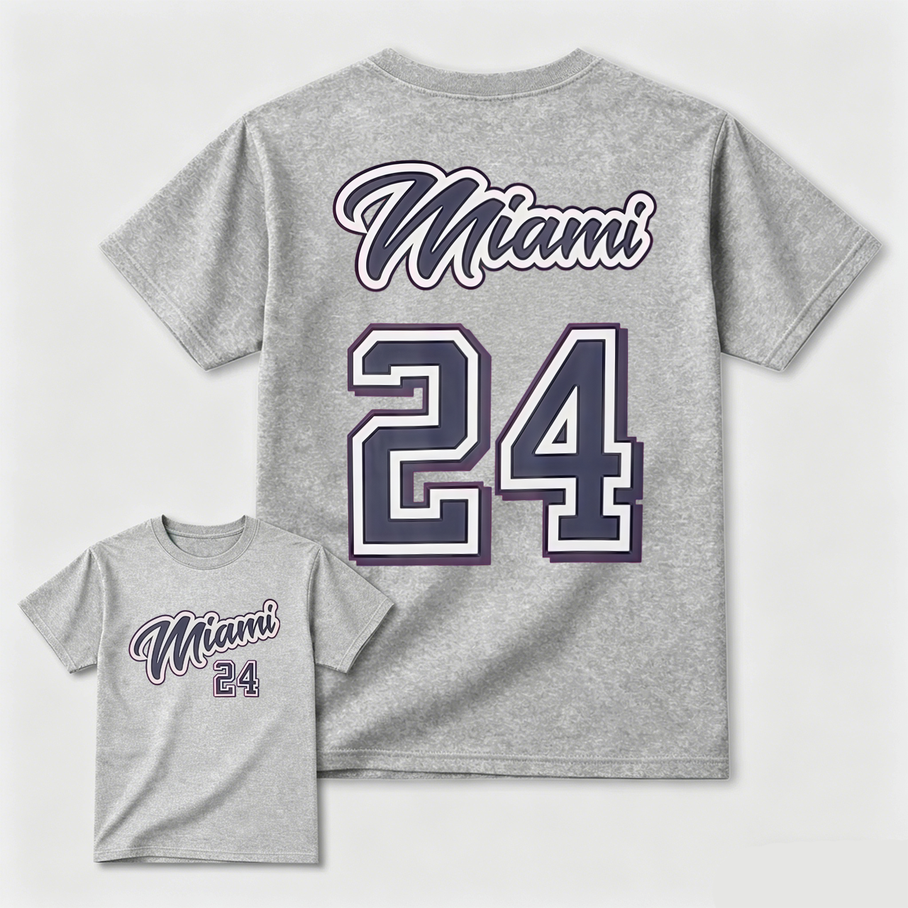 Miami 24 Black T-Shirt For Men And Kids Sport Jersey Style Design