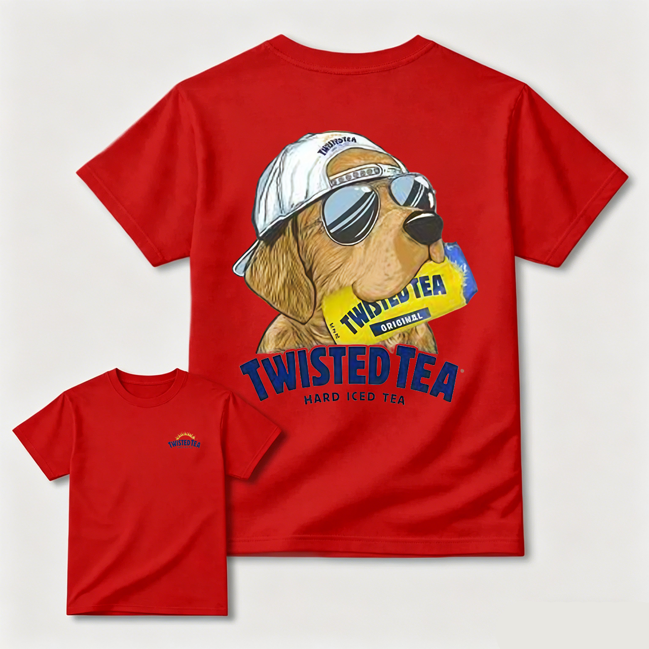 Retro Cool Dog With Twisted Tea Graphic Casual T-Shirt