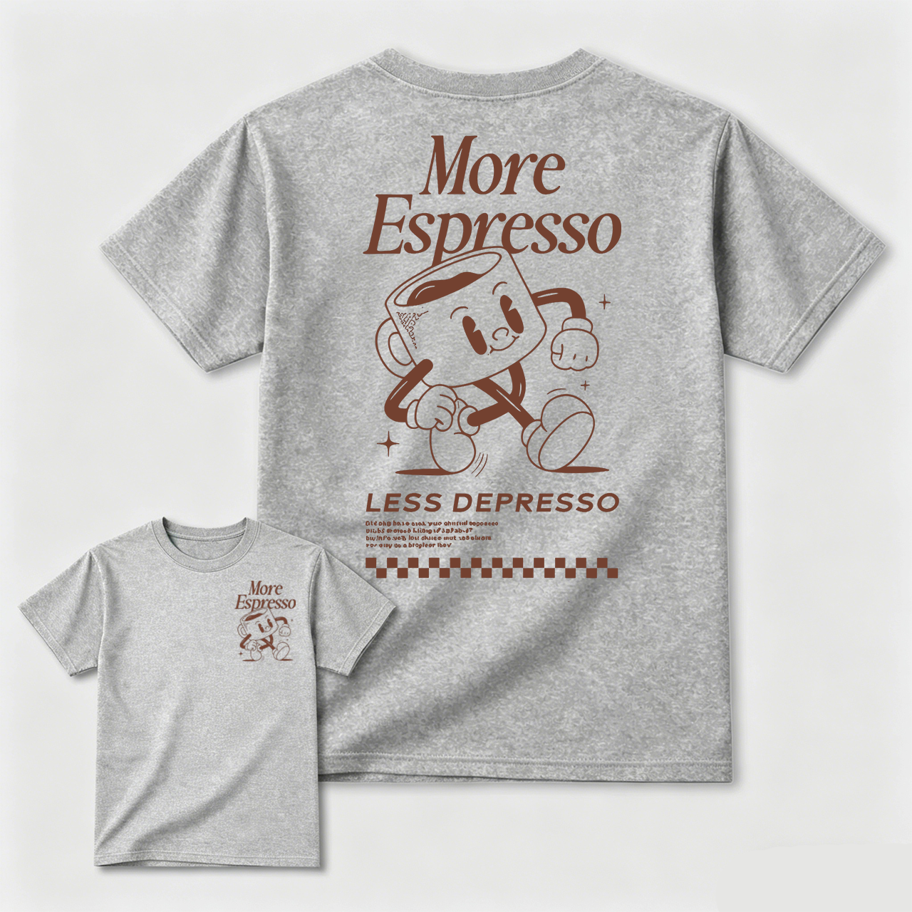 Vintage More Espresso Less Depresso Coffee Graphic T-Shirt