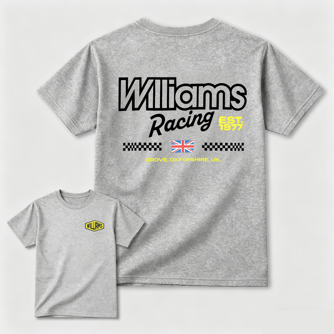 Williams Racing Team T-Shirt Black Men's Classic Fit Cotton Shirt With Logo And British Flag Design