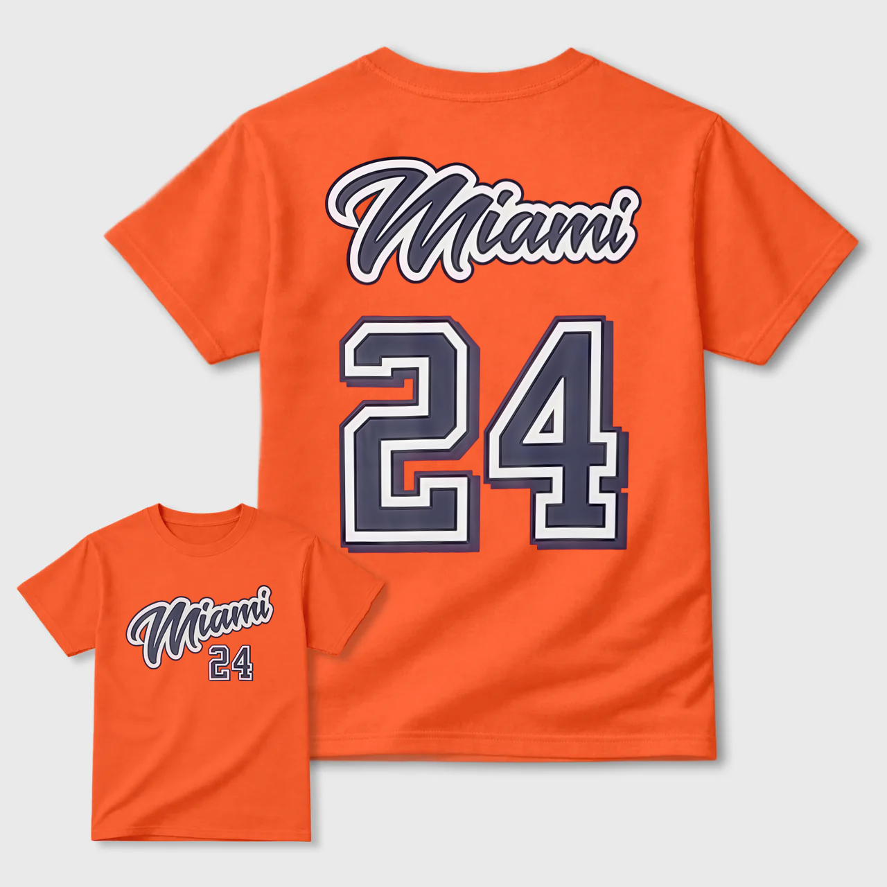 Miami 24 Black T-Shirt For Men And Kids Sport Jersey Style Design