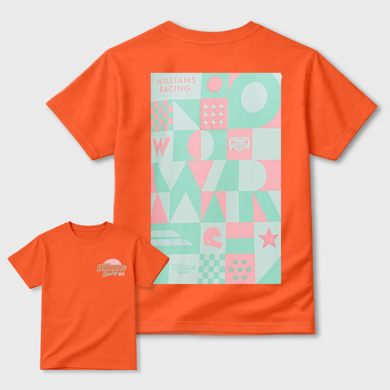 Williams Racing Geometric Design Black T-Shirt For Men And Kids